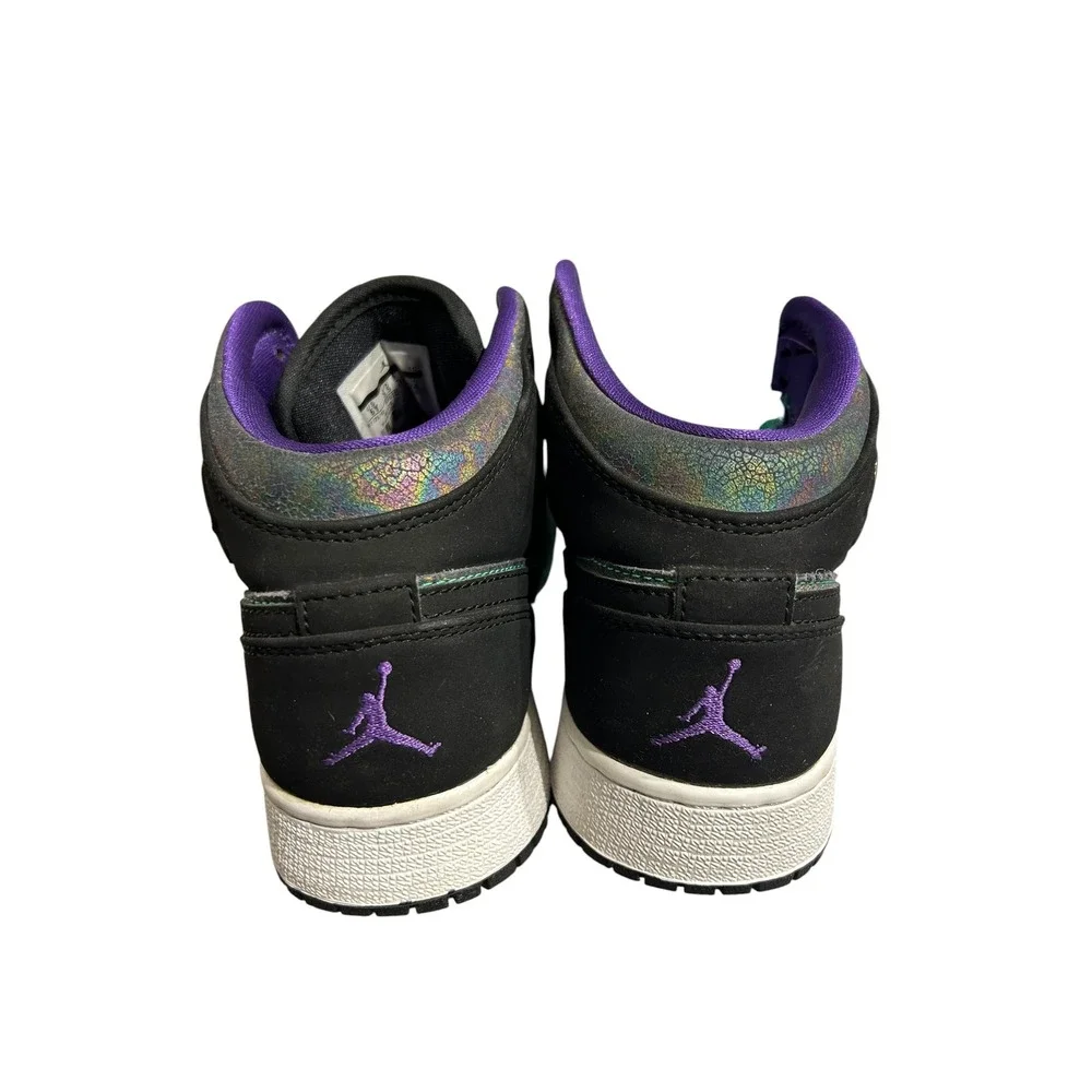 Jordan 1 Mid‎ Atomic Teal Ultraviolet Iridescent 555112-309 Mens 6Y Kids Shoes